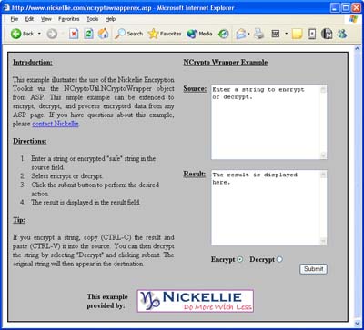 Simplify Visual Basic development using the Nickellie Encryption Toolkit